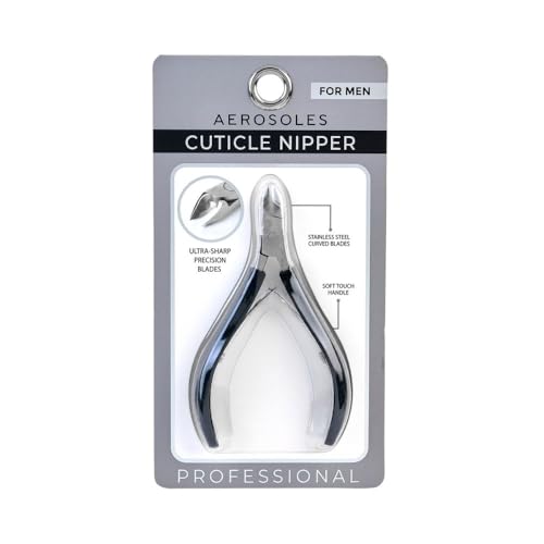 Aerosoles Stainless Steel Cuticle Nipper - Precision Grooming Clipper
