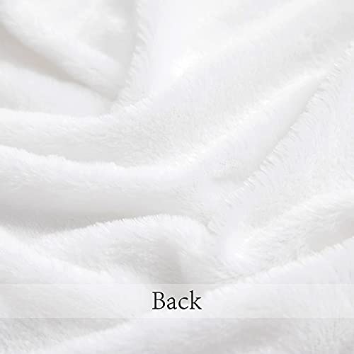 ANRODUO Faux Fur Throw Pillow Covers - 18x18 Inch White, Set of 2
