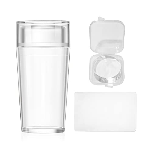 Clear Jelly Nail Art Stamper with Acrylic Scraper and Spare Head Kit