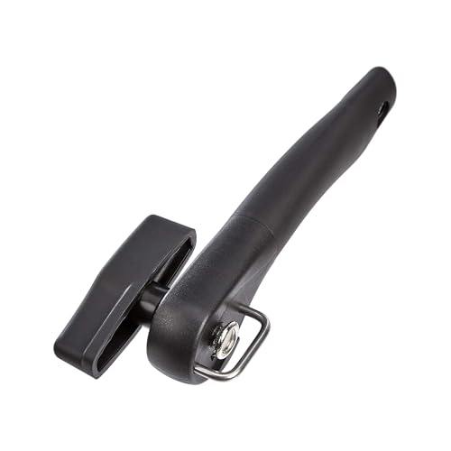 Amazon Basics Manual Can Opener with Soft Grip Handle - Easy Use, Stainless Steel Blade, Clean Cutting