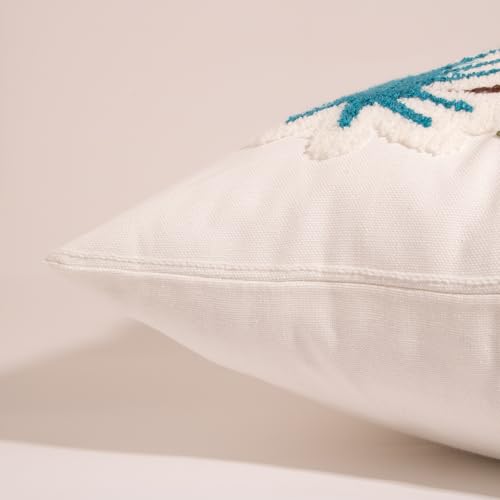 Floral Embroidered Throw Pillow Cover 18x18 Spring Decorative Cushion Case