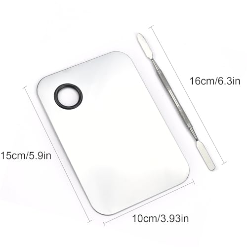 Stainless Steel Makeup Mixing Palette with Spatula Tool for Cosmetics