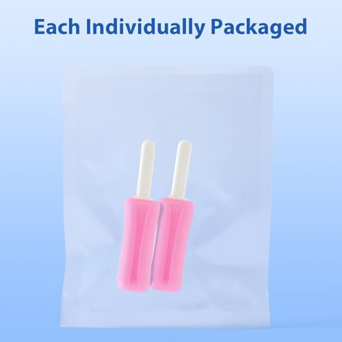 JMU Aligner Munchies with Grip Handles, Popsicle Silicone Orthodontic Chompers, Pink, 2 Pcs