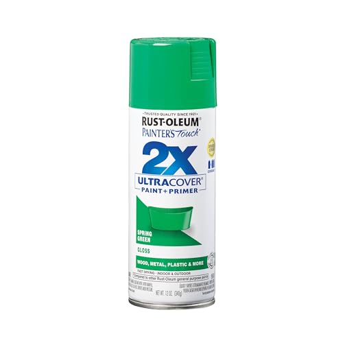 Rust-Oleum Painter's Touch 2X Ultra Cover Spray Paint, Gloss Spring Green, 12 oz