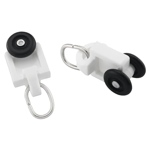 50PCS Black Curtain Roller Hooks - Durable Glider Track Hooks