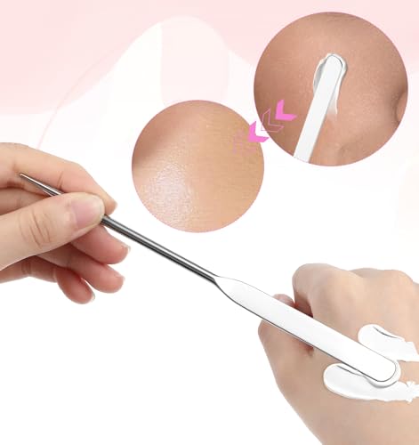 Thrymme 3Pcs Metal Cosmetic Spatula Set for Foundation & Face Cream Mixing