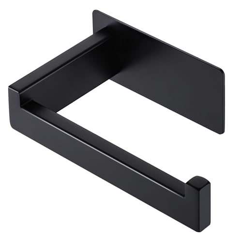 LANC Matte Black Self-Adhesive Toilet Paper Holder - Right-Facing Wall Mount