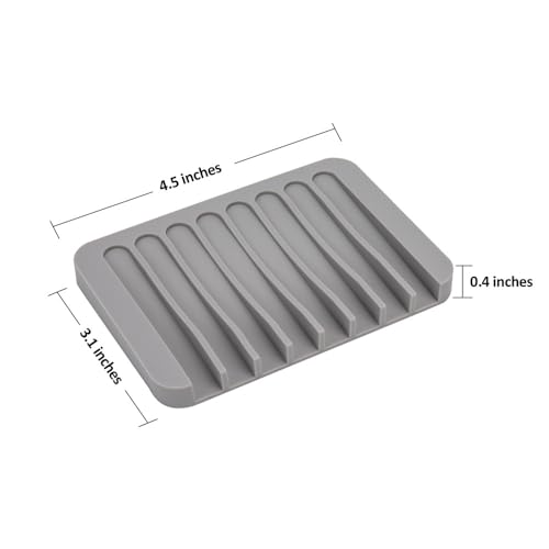 Mcyye 4-Pack Self-Draining Silicone Soap Dish and Sponge Holder