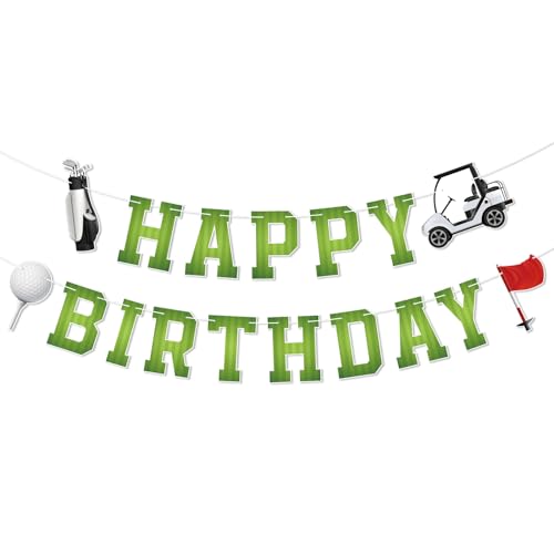 Golf Birthday Banner - Green Sports Theme Party Decoration