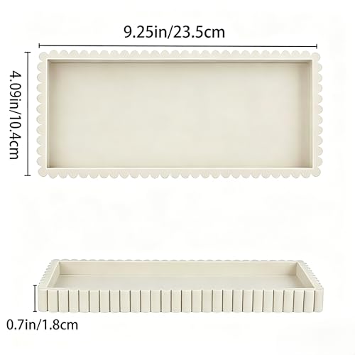 Nevado Beige Silicone Vanity Tray Small Decorative Bathroom Organizer