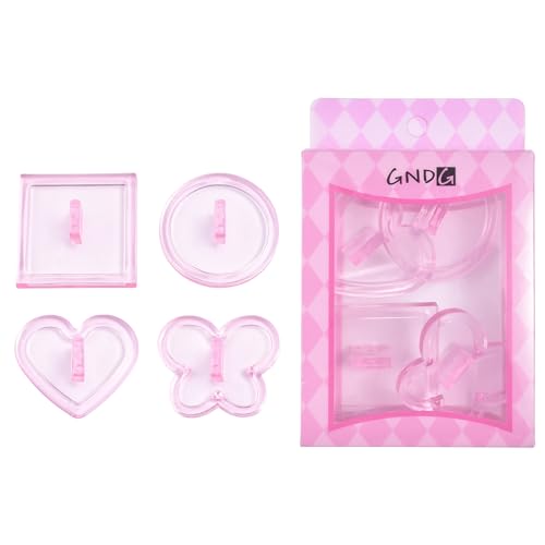 Siyuwuro 4pcs Nail Practice Stand Set - Pink Fake Nail Holder for Nail Art Design