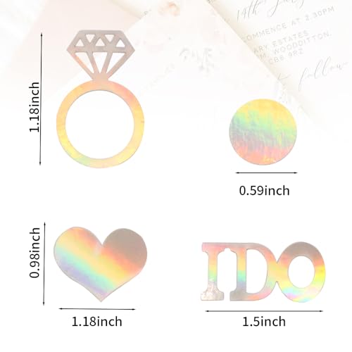 I DO Engagement Confetti - 160 PCS Iridescent Wedding Decorations
