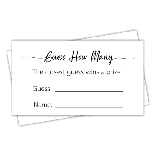 Guess How Many Game Cards - 50 Pack for Baby Shower & Parties