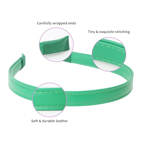 Wecoe PU Leather Headbands 10-Pack Non-Slip Hair Bands for Women and Girls