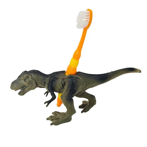 Tyrannosaurus Toothbrush Holder - Fun Green Dinosaur Bathroom Organizer