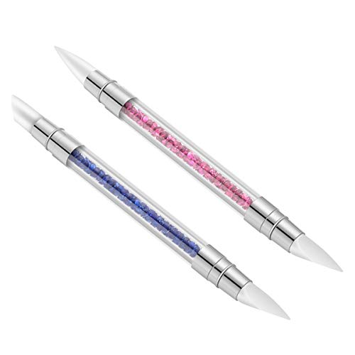 5 Pcs Silicone Nail Art Brushes Dual Tipped Carving Pens