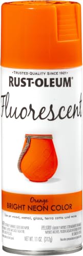 Rust-Oleum Fluorescent Spray Paint Orange 11oz Pack of 6 - High Visibility Neon
