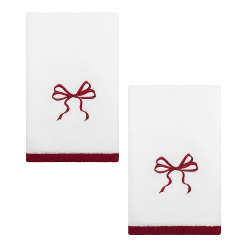 Christmas Lotion Pump & Cotton Fingertip Towels Set - White