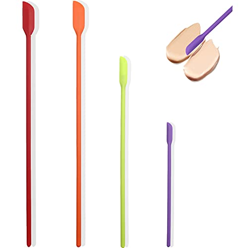HAGBOU 4 PCS Silicone Makeup Spatula Set - 3 Sizes for Cosmetics & Kitchen