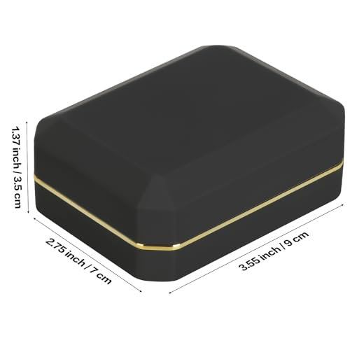 Black Luxury LED Pendant Necklace Gift Box with Velvet Interior