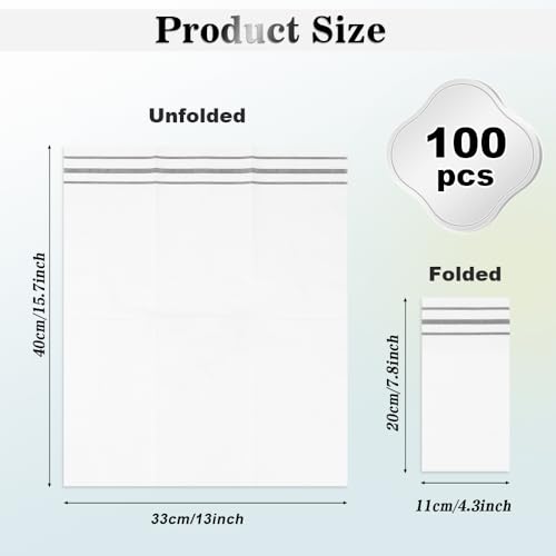 Slergut Silver Disposable Paper Napkins 100 Pack for Bathroom & Events