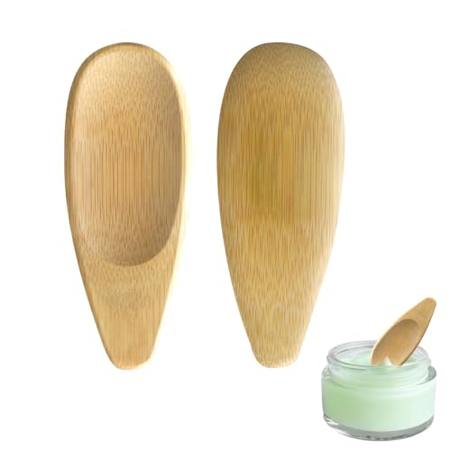 QVEEQ 2Pcs Bamboo Deodorant Cream Applicator - Double-Headed Skincare Scoop