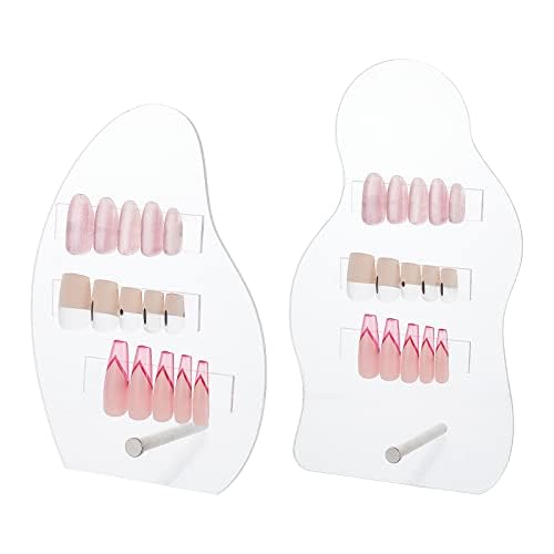 Clear Nail Art Display Board Set - 50pcs Acrylic Practice Tips