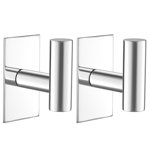 VAEHOLD Heavy Duty Waterproof Towel Hooks, Chrome, 2 Pack