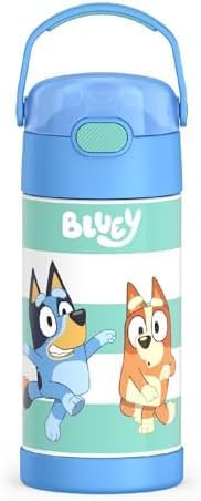 THERMOS FUNTAINER Water Bottle - 12 Ounce Kids Stainless Steel Vacuum Insulated - Bluey Design (Pack of 6)