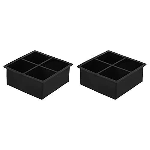 Amazon Basics Silicone Ice Cube Trays - Set of 2, 4.25" x 4.25"