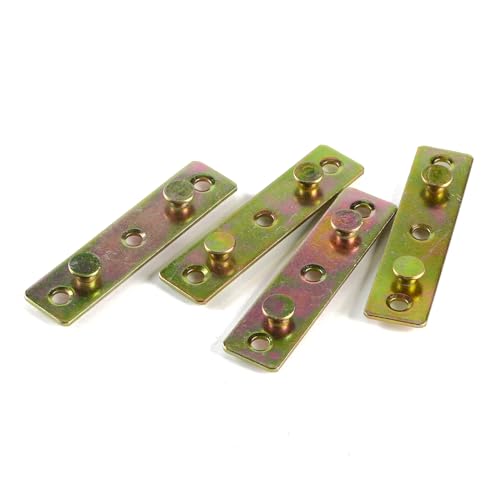 RUIAN Yellow Bed Rail Brackets Set of 4 Heavy Duty Iron Replacement Parts