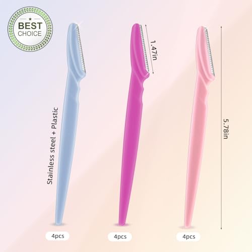 12-Piece Eyebrow Razor and Dermaplaning Tool with Safety Covers