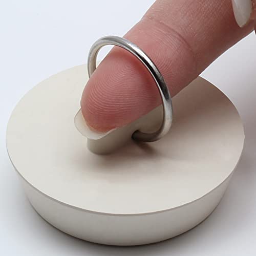 2-Pack Rubber Drain Stoppers 1-3/4 to 1-7/8 Inch - White