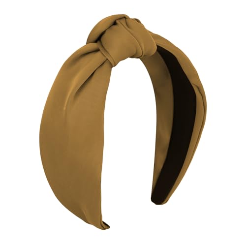 Ondder Coffee Wide Knotted Headband for Women Non Slip Hair Accessory