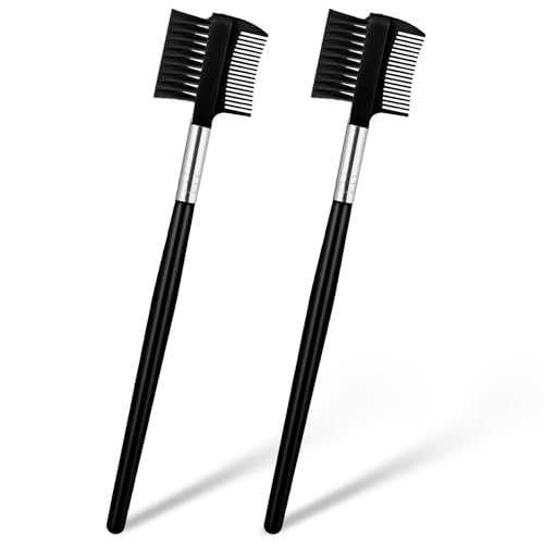 Salbsever 2Pcs Dual-Head Eyelash Comb and Eyebrow Brush Separator Tool
