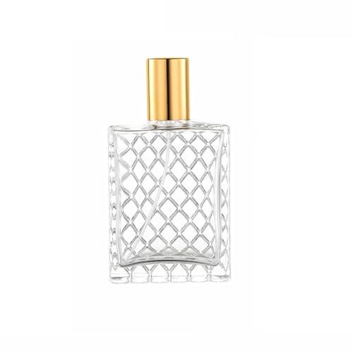 Remzndy 100ml Clear Glass Perfume Atomizer Bottle with Gold Cap