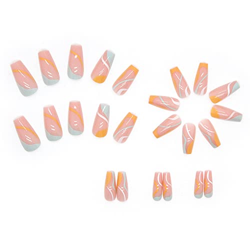 Vezocim French Press on Nails - Medium Reusable False Nails Kit