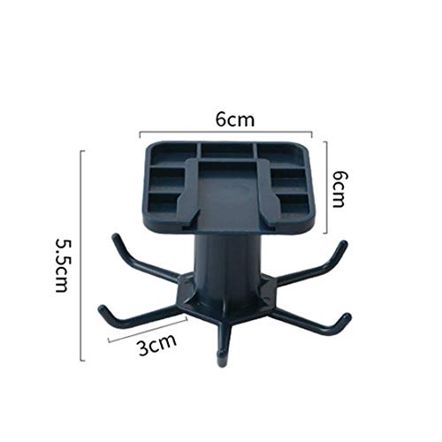 EigPluy 2pcs Under Cabinet Utensil Hooks - 360° Rotating Adhesive Rack, Black