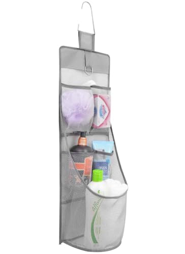 ALYER Hanging Mesh Storage Organizer - 22" Gray Shower Caddy & Closet Net
