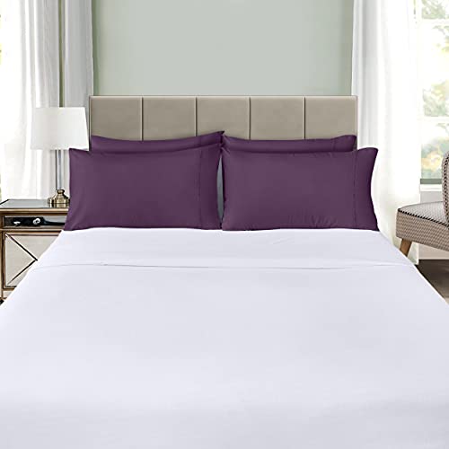 Utopia Bedding Purple Queen Size Pillow Cover Set of 4 - Microfiber, Soft & Fade-Resistant