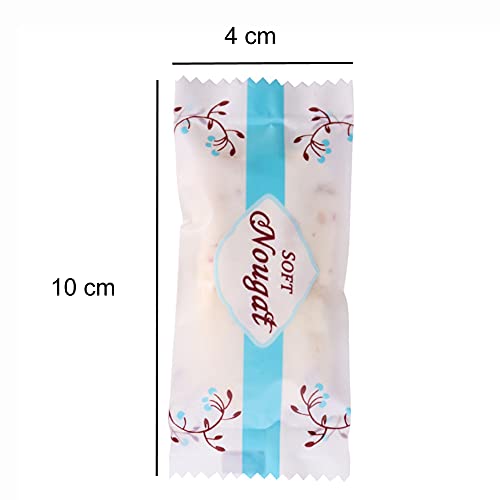 Nougat Candy Wrappers 200 Pcs Blue Frosted Plastic Caramel Packaging Bags