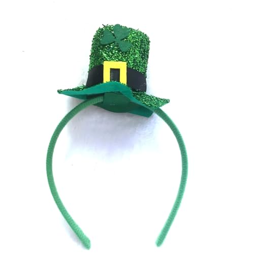 Green Glitter Mini Leprechaun Hat Headband for St. Patrick's Day