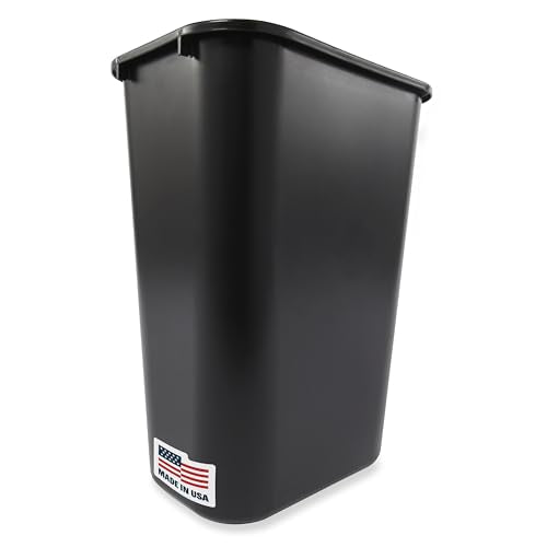 Rubbermaid Commercial Deskside Trash Can, 10.25-Gallon, Black, 12-Pack