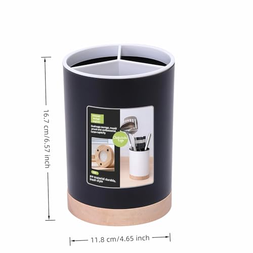 Modern Kitchen Utensil Holder with Drainage - 3 Compartment Organizer