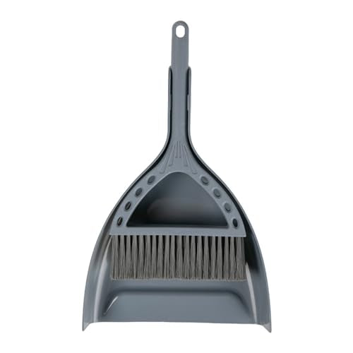 BSMstone Mini Broom and Dustpan Set - Compact Cleaning Tool for Desk, RV, Camping, and Dorms (Blue Gray)