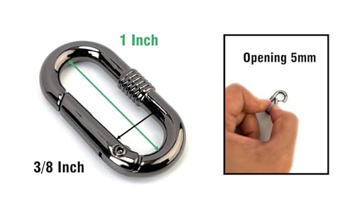 VersaKits Silver Oval Carabiner Clips 10-Pack - Zinc Alloy Spring Gate