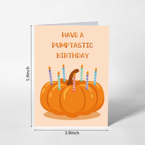 Pumpkin Birthday Card - Have A Pumptastic Birthday | 4" x 6"