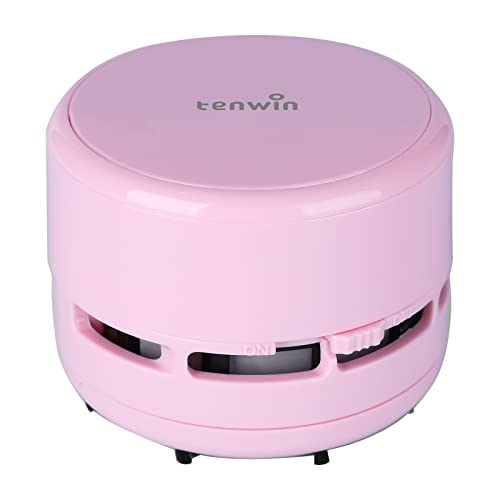 tenwin Mini Desktop Vacuum Cleaner - Portable Cordless Desk Cleaner, Pink