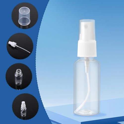 GANPUB Travel Spray Bottles 30ml Clear Plastic Fine Mist 2 Pack