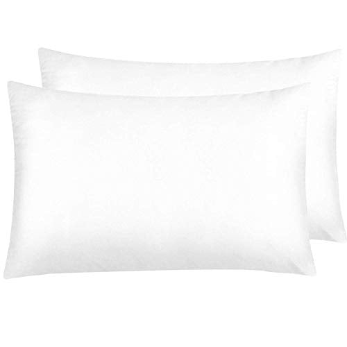 NTBAY Queen Satin Pillowcases with Hidden Zipper, Set of 2, White